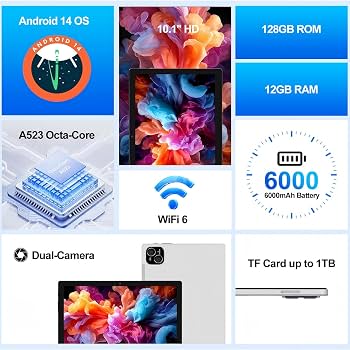 Amazon.com : ATMPC Tablet, 10 inch Android 14 Tablet, Octa-Core